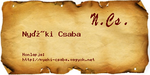 Nyéki Csaba névjegykártya